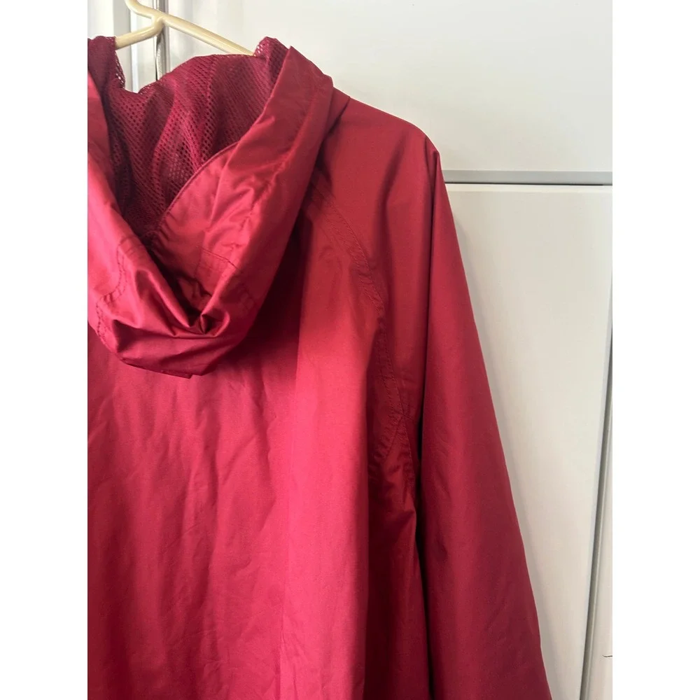 Cold Storage Foul Weather Gear Red Hooded Windbreaker Jacket Mens Large Mesh Lin